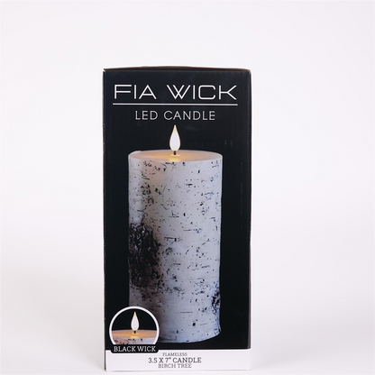 FIA Wick Birch Design Pillar Candle (Set of 2)