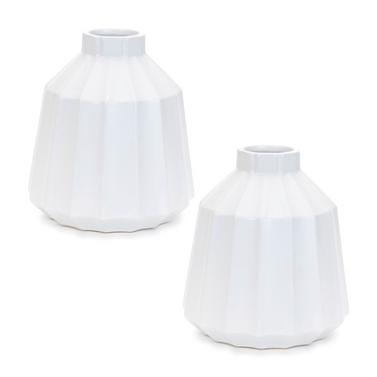 Ribbed Ceramic Vase (Set of 2)