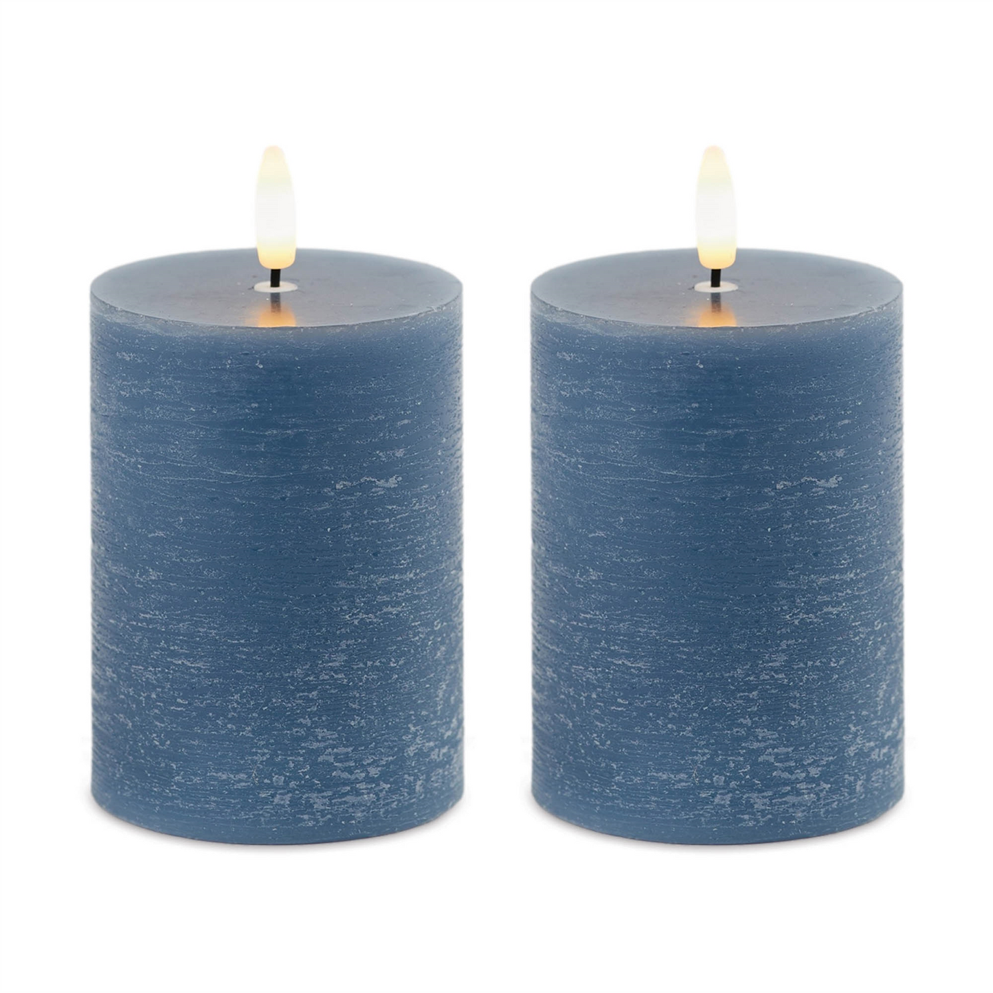 FIA Wick Blue Pillar Candle (Set of 2)
