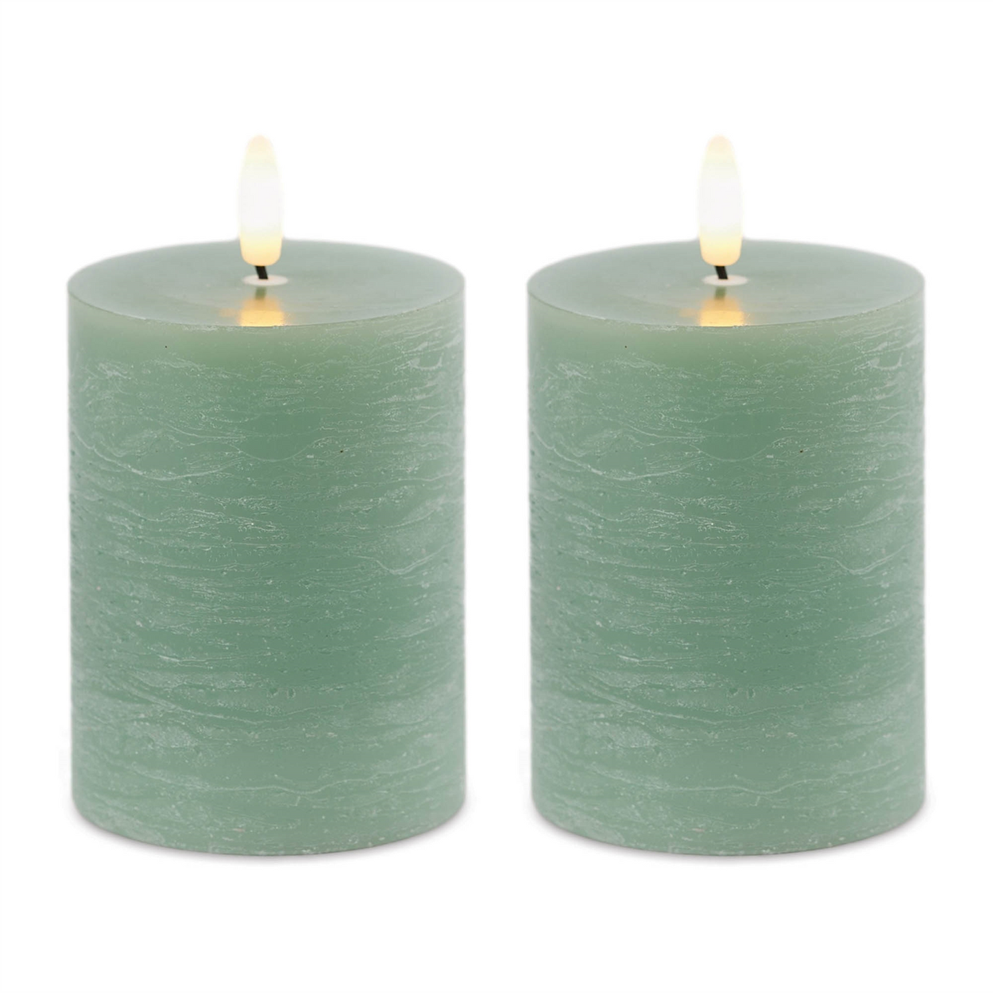 FIA Wick Green Pillar Candle (Set of 2)