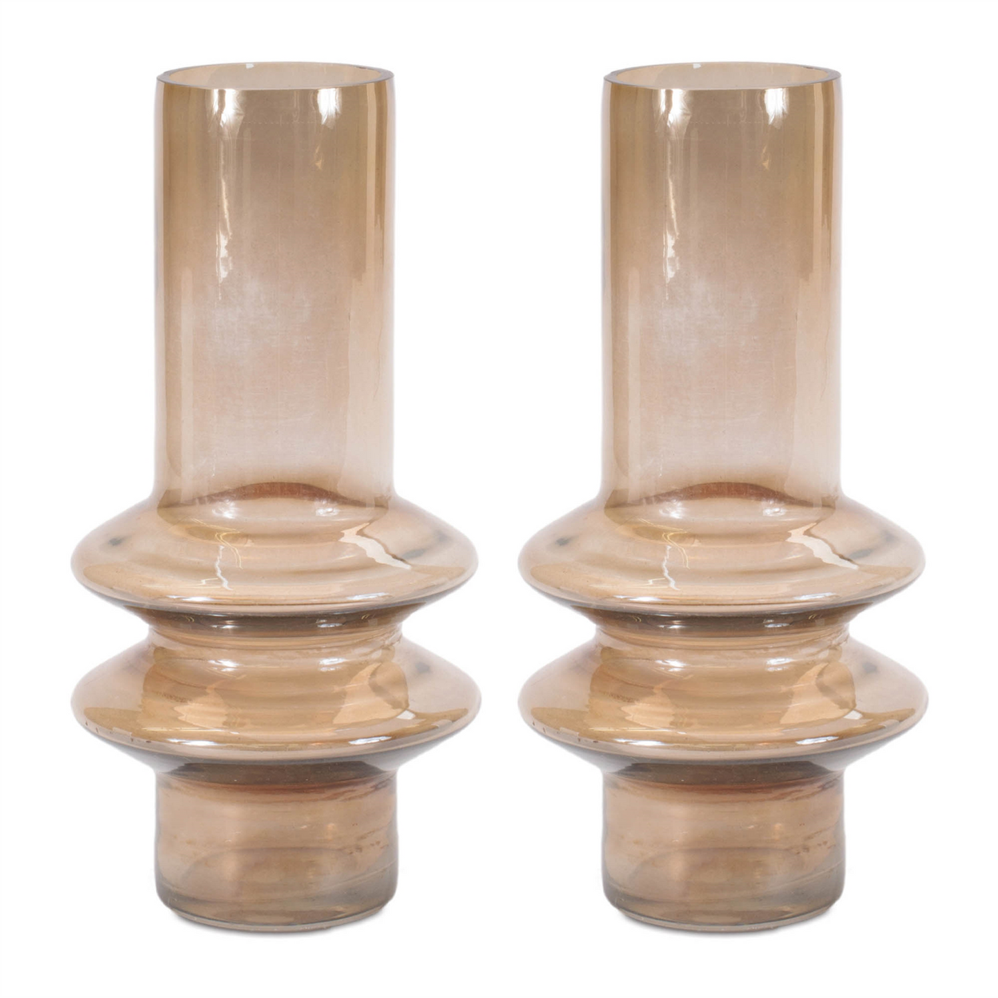 Modern Glass Cylinder Vase (Set of 2)