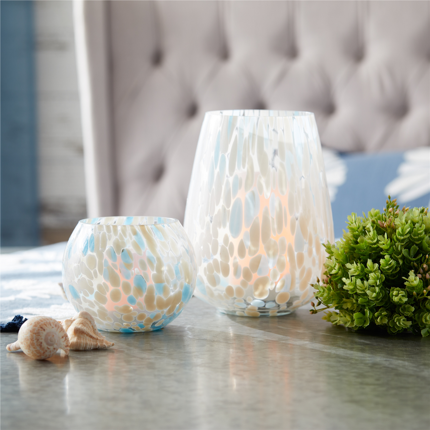 Candle Holder (Set of 4) 6"D x 7.5"H Glass