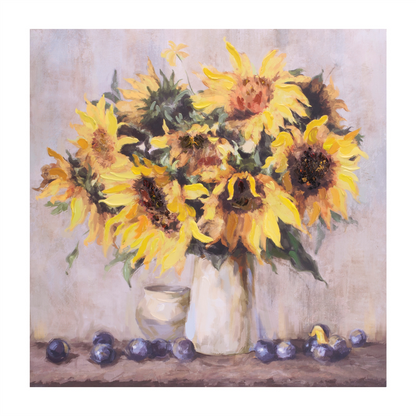 Sunflower Vase Canvas Wall Art 32"L (Set of 2)