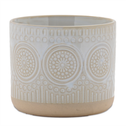 Porcelain Geometric Patterned Planter (Set of 2)