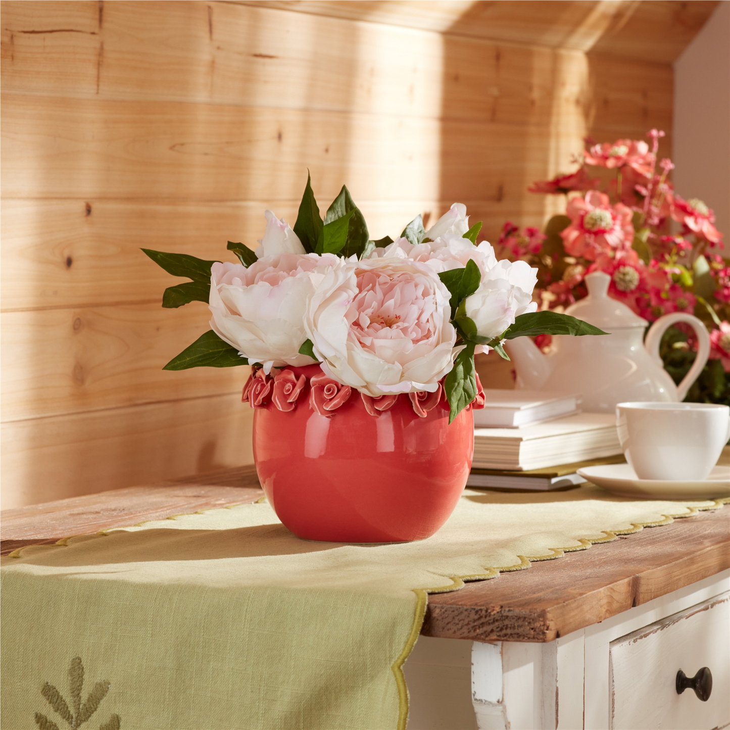 Storeware Bud Vase with Floral Accent (Set of 2)