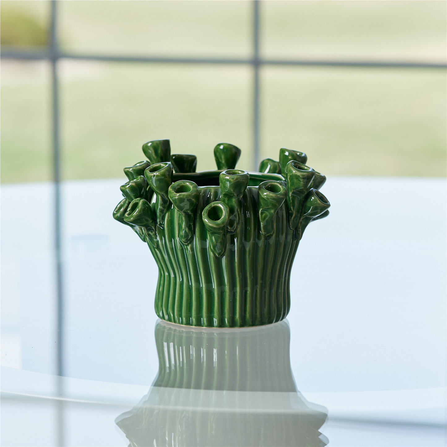 Storeware Bud Vase with Floral Accent (Set of 2)