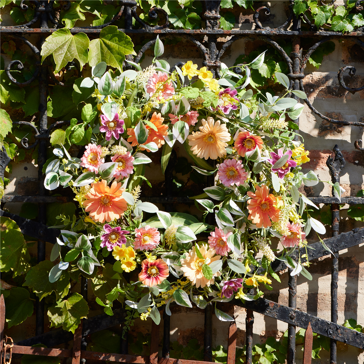Mixed Gerbera Daisy Wreath 24"D