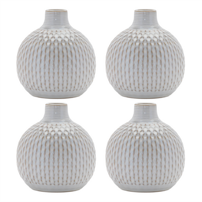 Notched Ceramic Bottle Vase (Set of 4)