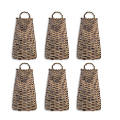 Woven Willow Wall Basket (Set of 6)