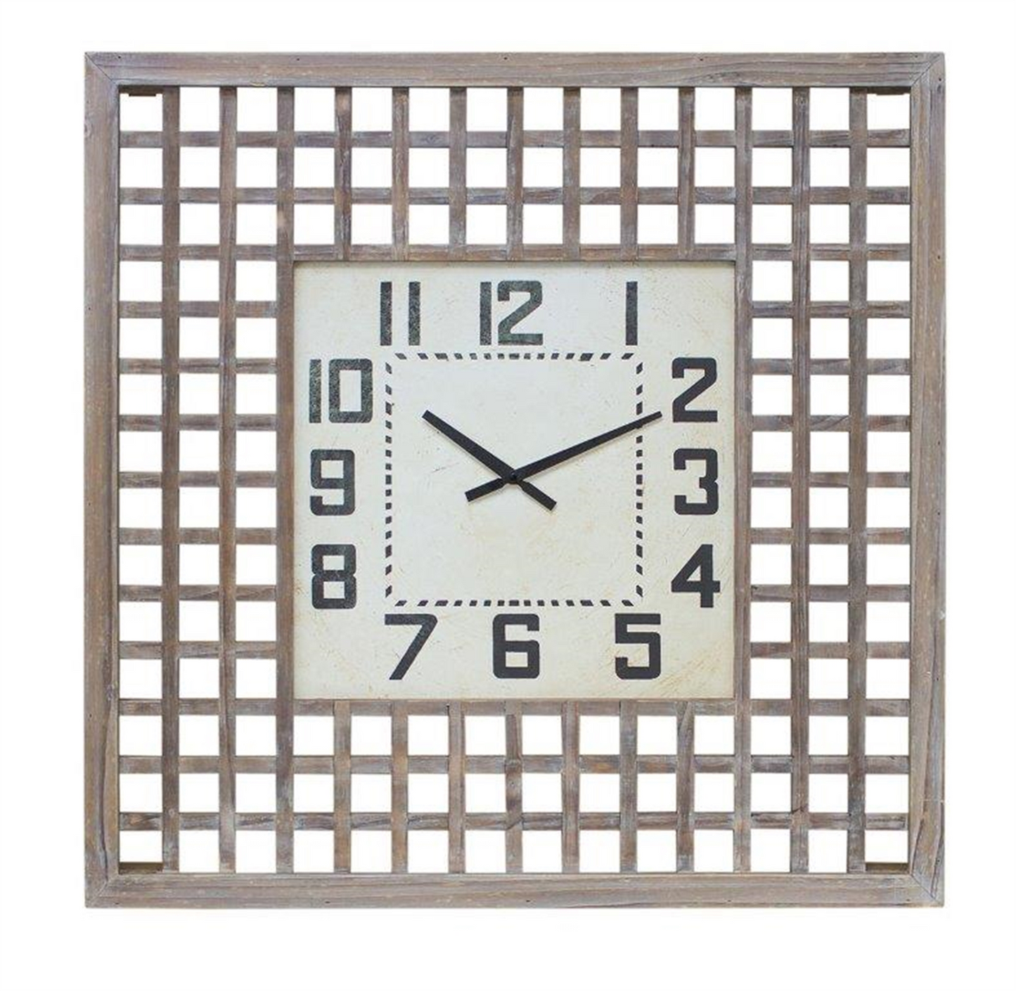 Lattice Wood Wall Clock 29.5"SQ