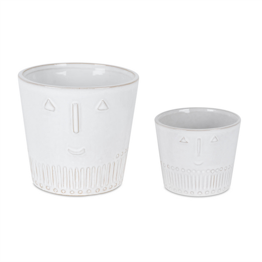 Porcelain Face Planter (Set of 2)