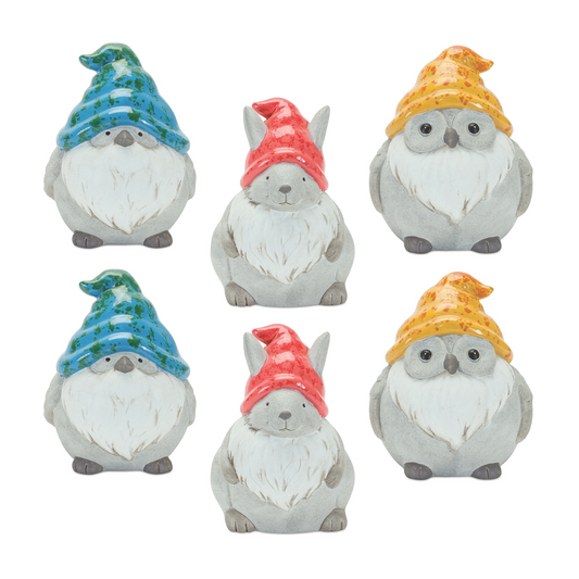 Whimsical Animal Gnome Garden Statue (Set of 6)