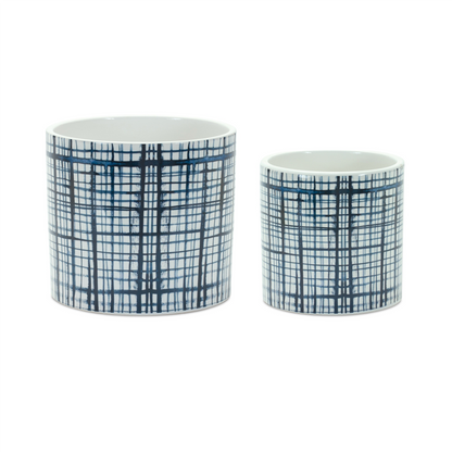 Criss Cross Pattern Planter (Set of 2)