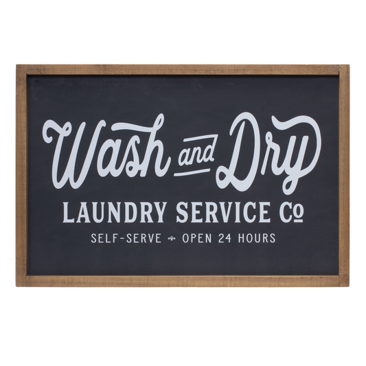 Wash and Dry Laundry Sign 18.25"L x 12"H MDF/Wood