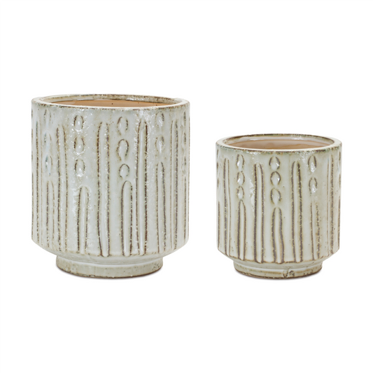 Pot (Set of 2) 5"D x 5.25"H, 6"D x 6.5"H Terra Cotta
