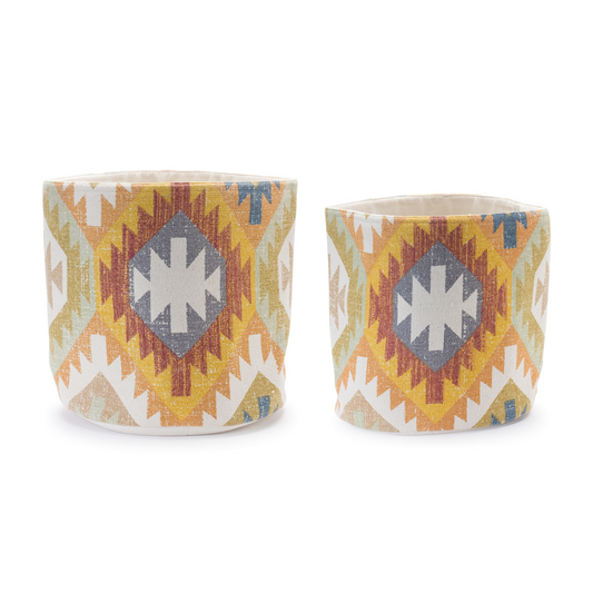 Basket (Set of 2) 14"D x 13"H, 16"D x 15.5"H Cotton