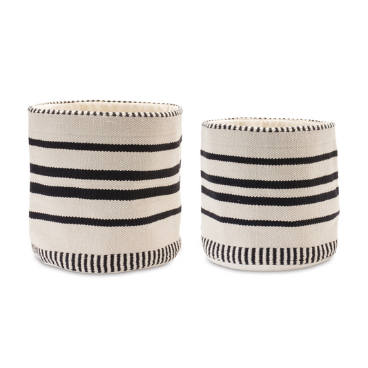 Basket (Set of 2) 14"D x 13"H, 16"D x 15.5"H Cotton