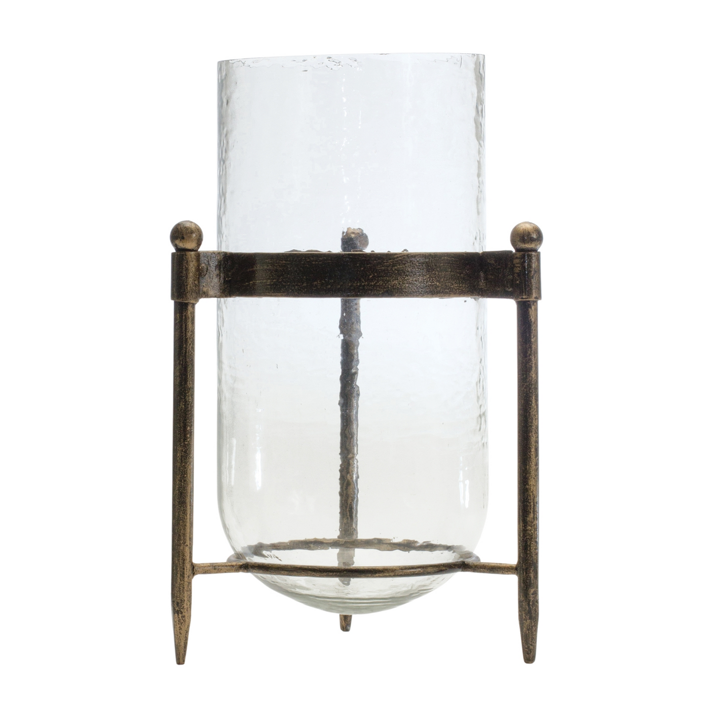 Candle Holder 13.5”H Iron/Glass