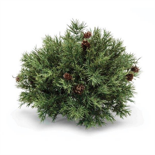 Mixed Pine Half Orb 10"D x 9"H Plastic