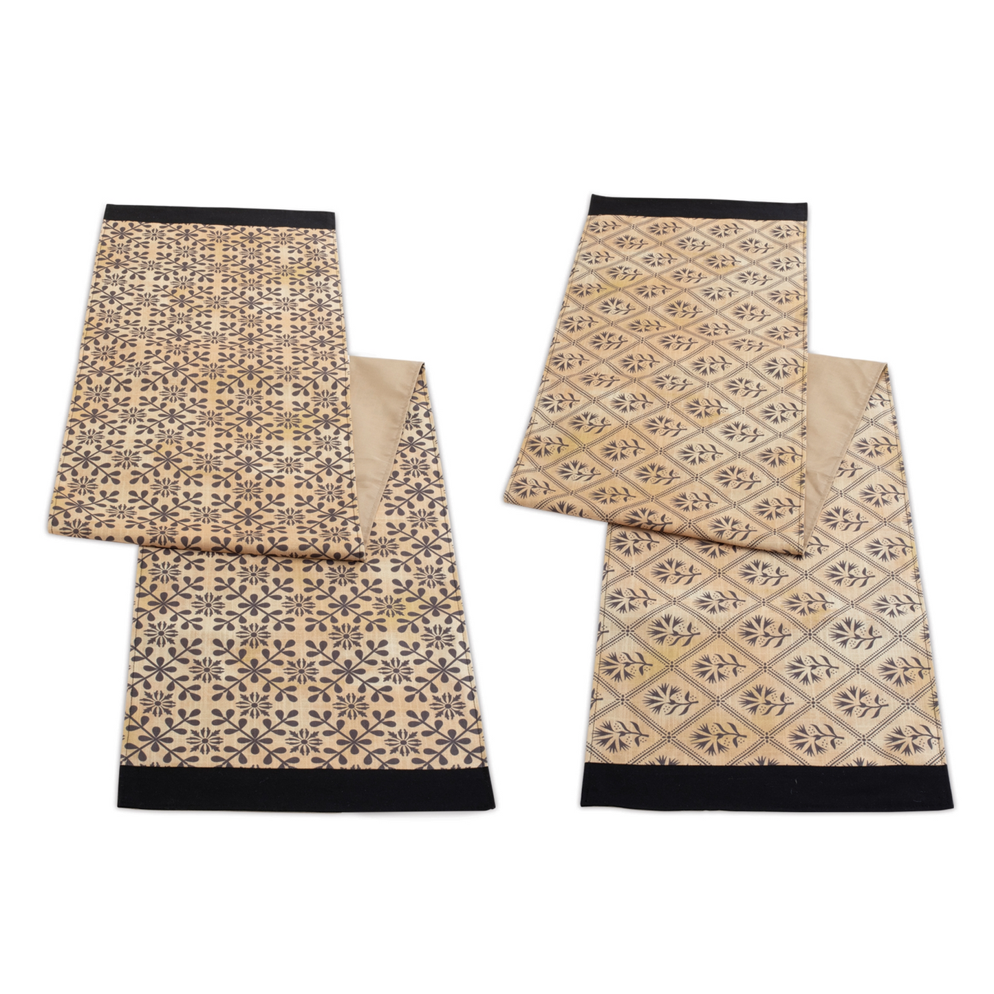 Geometric Floral Patterned Table Runner (Set of 2)