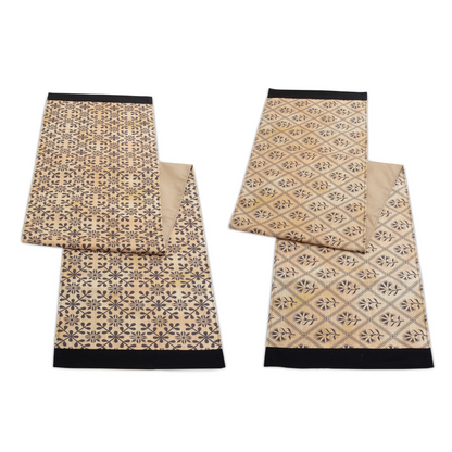 Geometric Floral Patterned Table Runner (Set of 2)