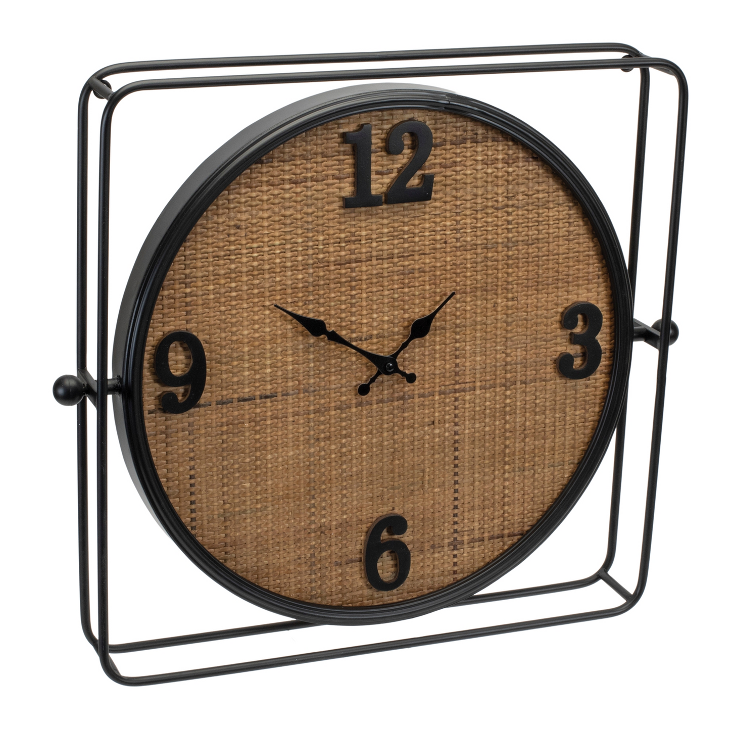 Wall Clock 19.5"SQ Iron/Wood