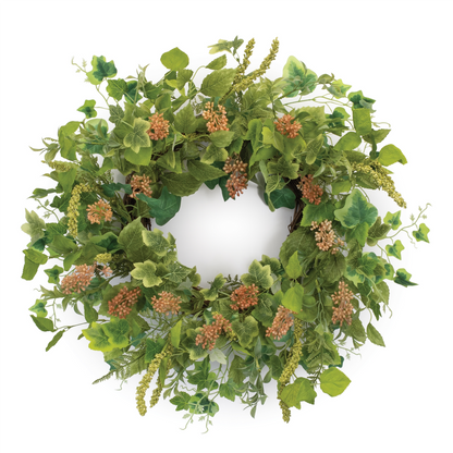 Foliage Wreath 24”D Polyester/Twig