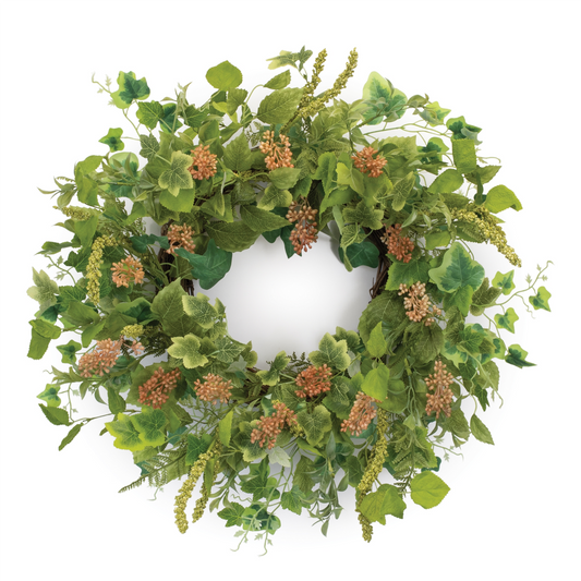 Foliage Wreath 24”D Polyester/Twig