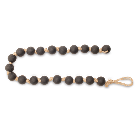 Modern Matte Black Bead Garland – Set of 2