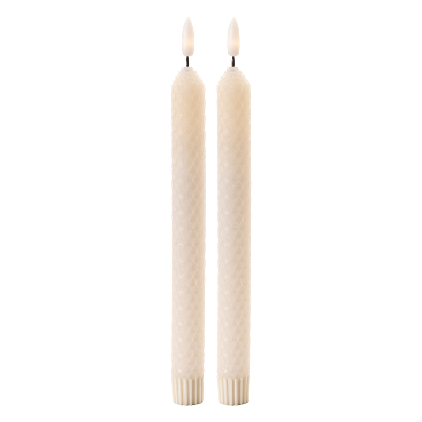 FIA Wick Beige Textured Taper Candle (Set of 2)