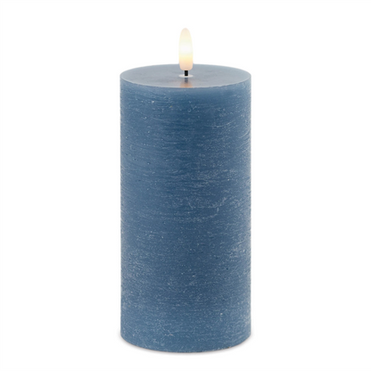 FIA Wick Blue Pillar Candle (Set of 2)