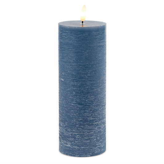 FIA Wick Candle BLUE (Set of 2) 3"D x 8"H Wax/Plastic 2 C Batteries Not Included