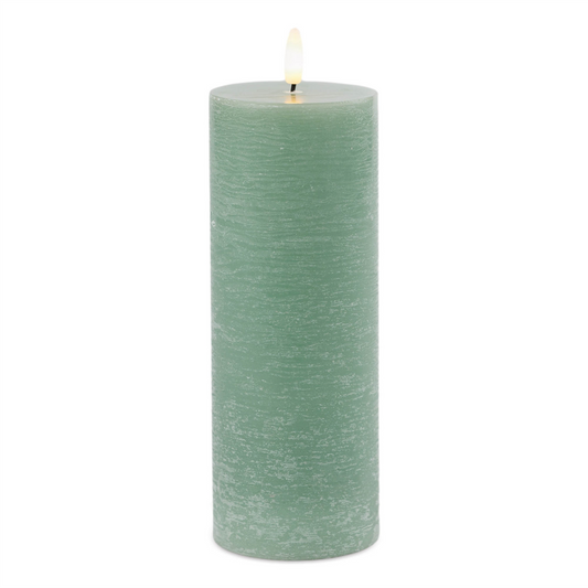 FIA Wick Candle GREEN (Set of 2) 3"D x 8"H Wax/Plastic 2 C Batteries Not Included