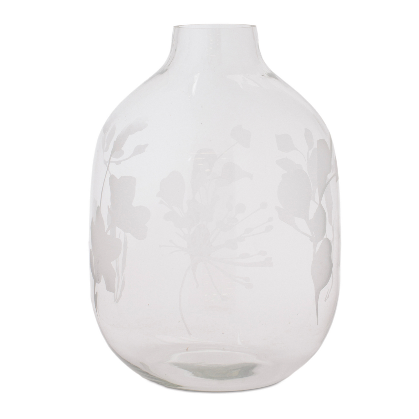 Frosted Floral Glass Vase
