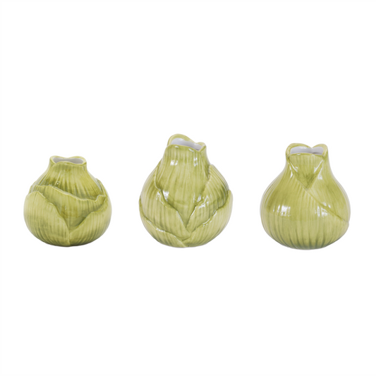 Bulb Vase (Set of 6) 3.25"H, 3.5"H, 3.75"H Dolomite