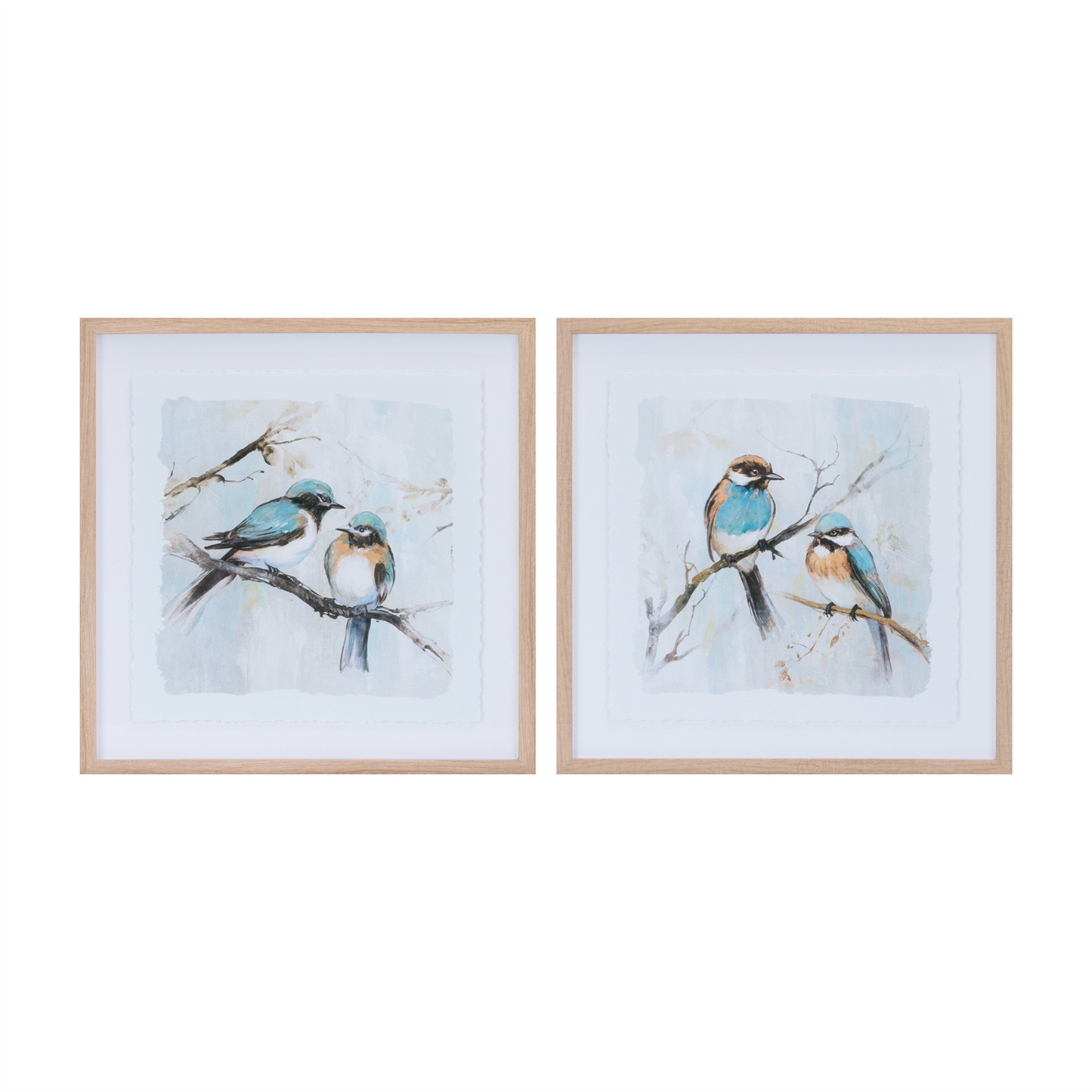 Framed Bird Couple Wall Print (Set of 2)
