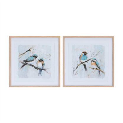 Framed Bird Couple Wall Print (Set of 2)