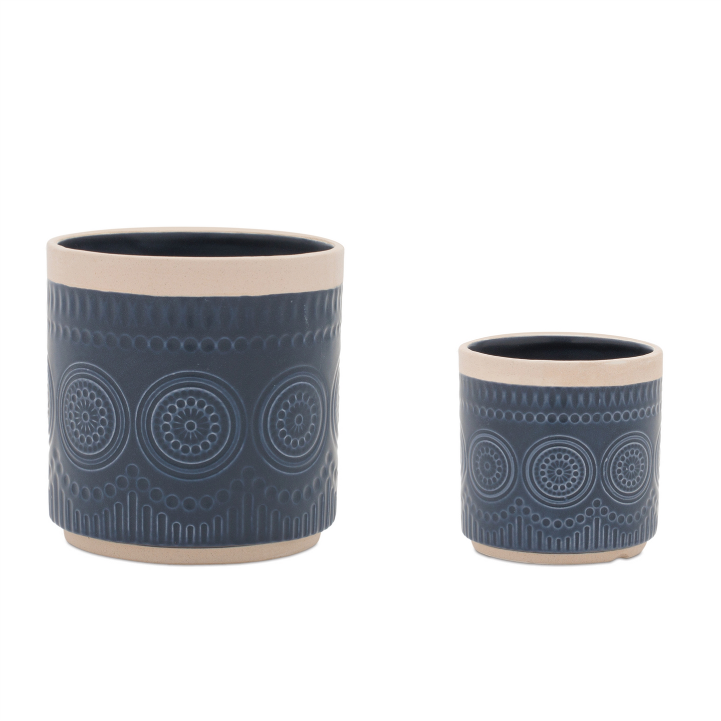 Ceramic Mandala Pattern Planter (Set of 2)