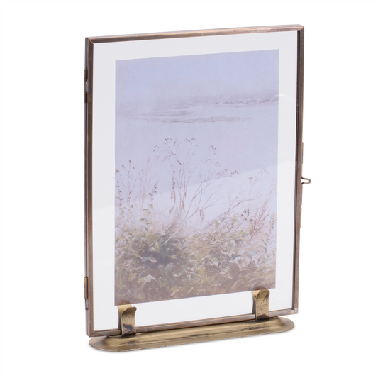 Copper Framed Floral Artwork 7.5"L