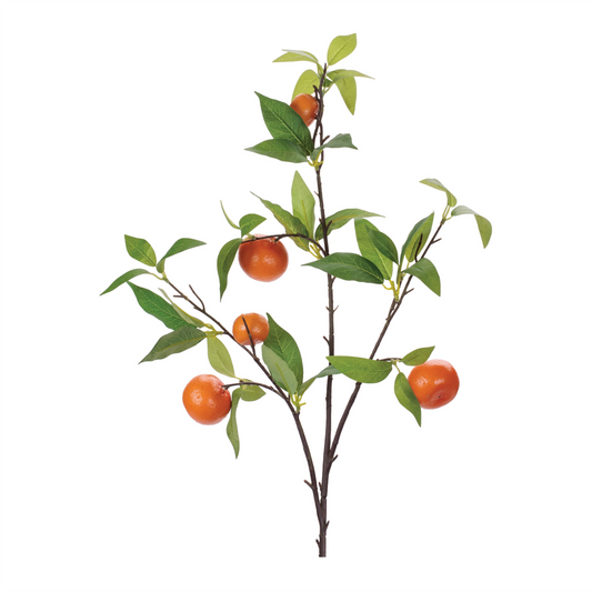 Orange Fruit Foliage Branch (Set of 6)