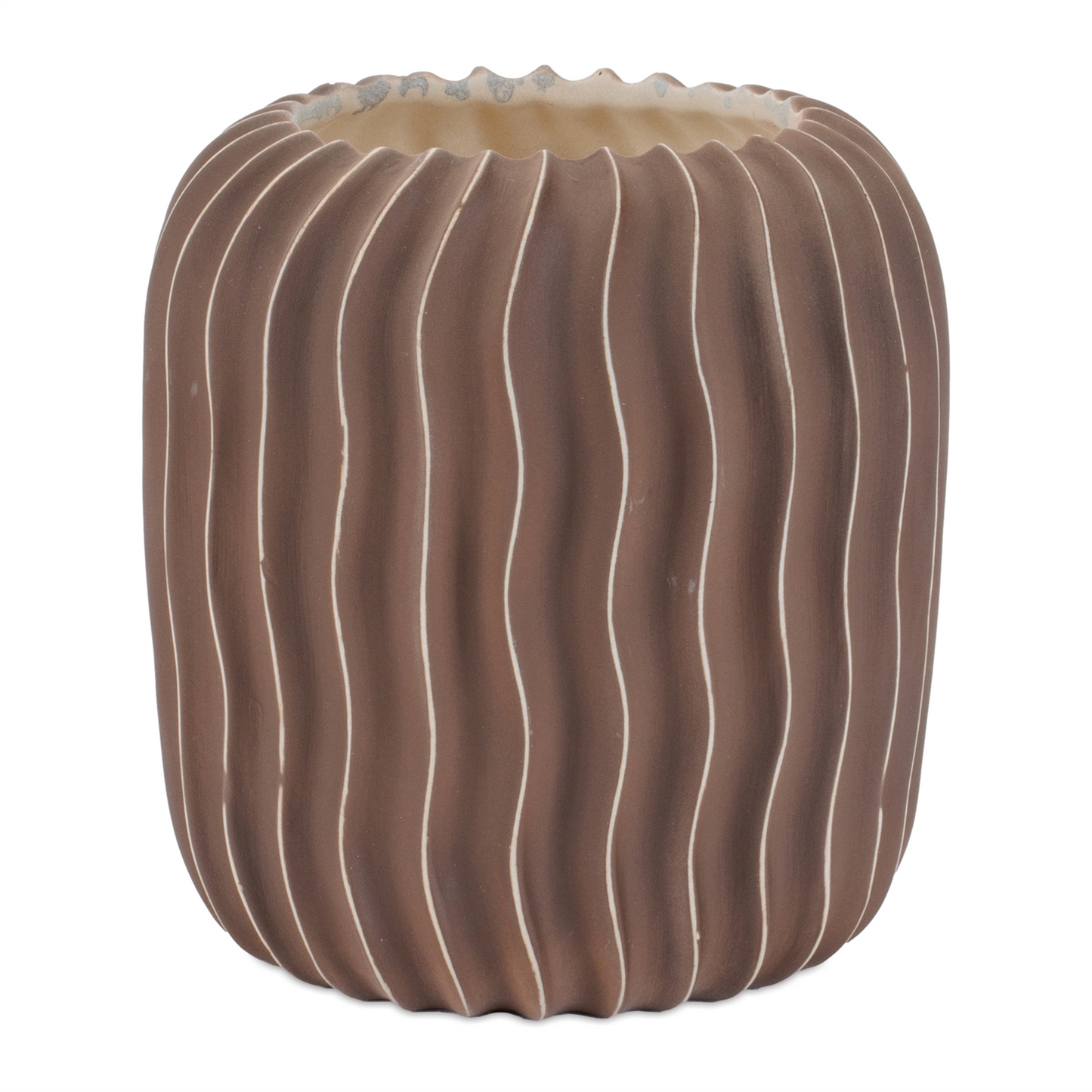 Wavy Ribbed Ceramic Vase (Set of 2)