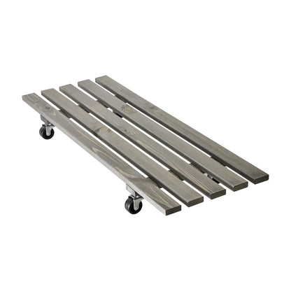 11.5" x 31" Gray Rectangle Wooden Plant Caddy