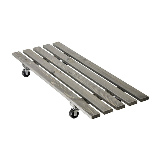 11.5" x 31" Gray Rectangle Wooden Plant Caddy