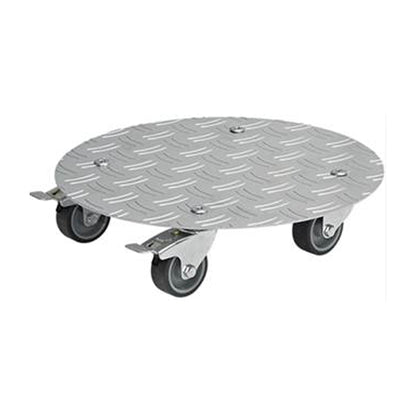 11.8" Silver Round Diamond Plated Aluminum Plant Caddy