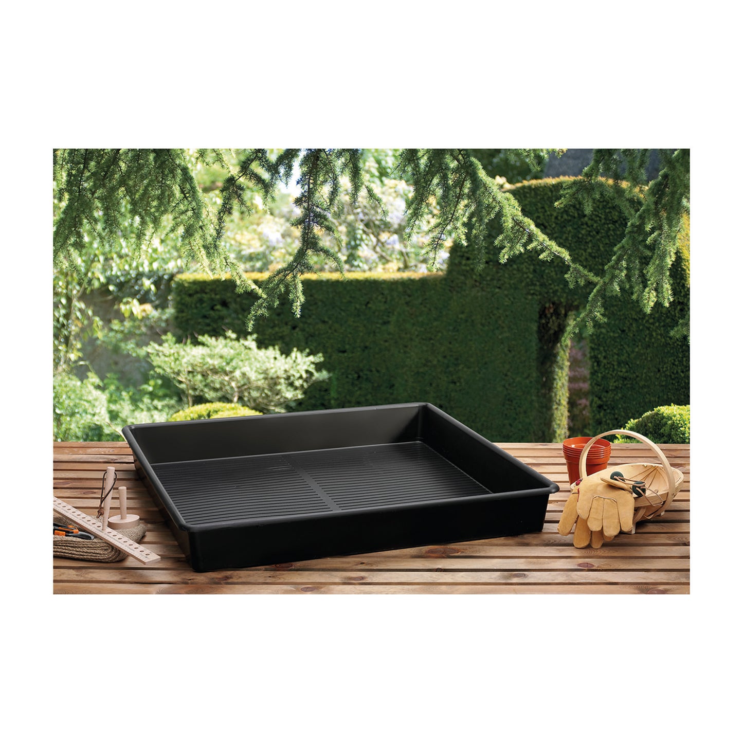 40" Black Square Garden Tray