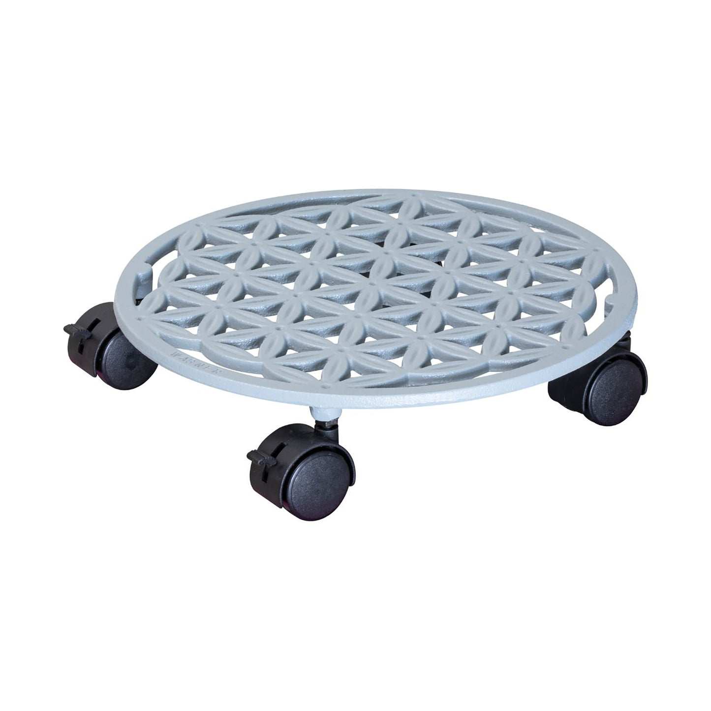 11.4" Smoke Gray Round Cast Iron Plant Caddy