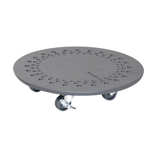13.4" Charcoal Round Stone Plant Caddy