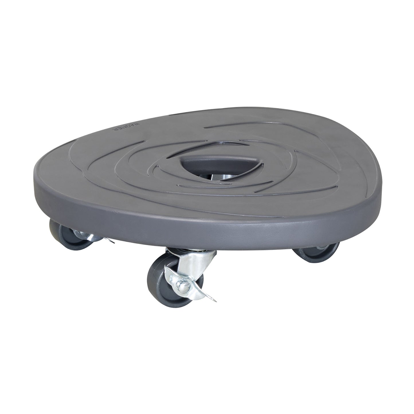 11" Charcoal Round Swirl Stone Plant Caddy