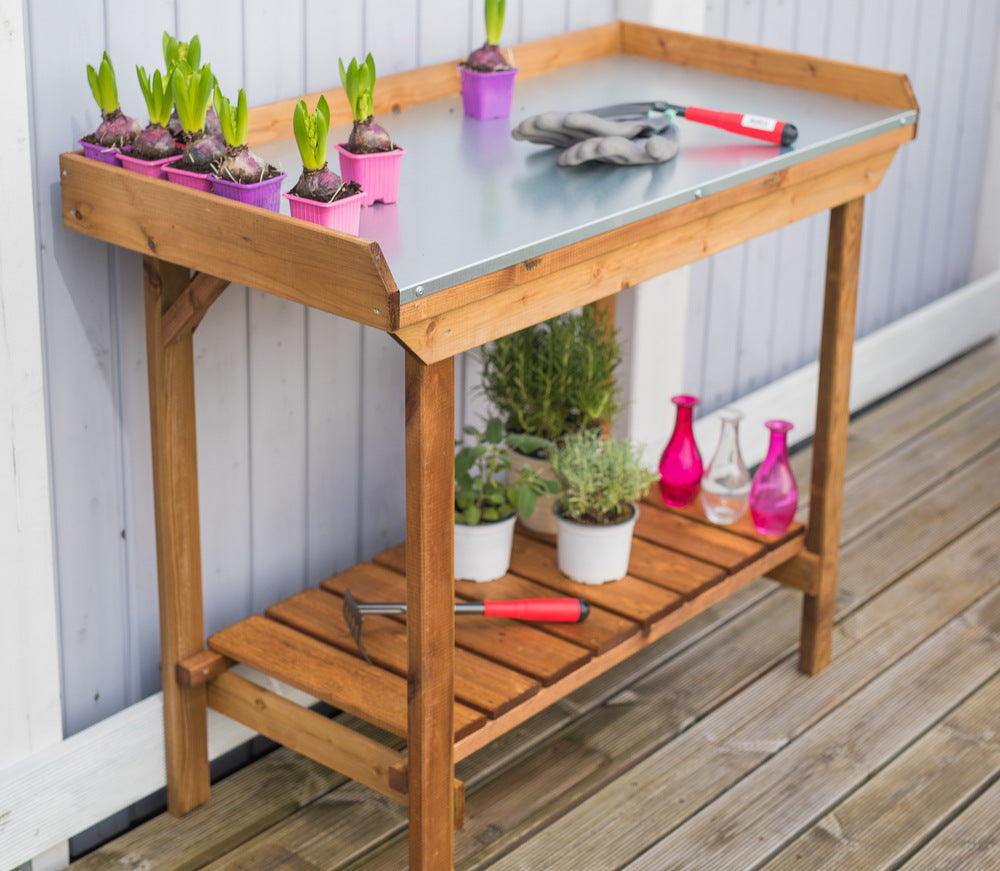 Gardener's Table with Tin Surface