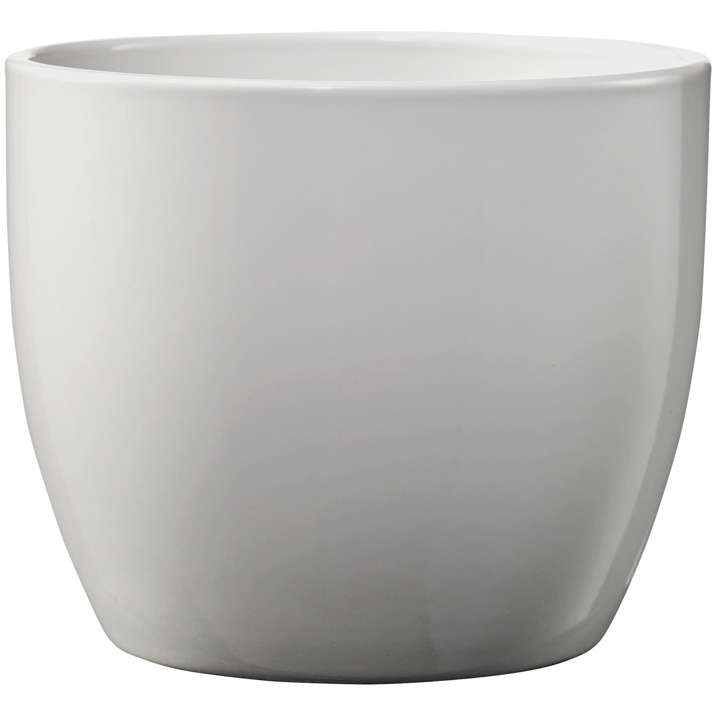 6.3" Shiny Light Gray Ceramic Basel Elegance Pot
